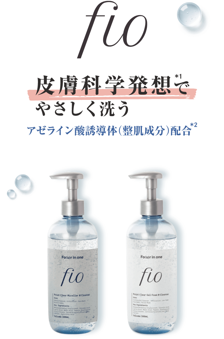fio 皮膚科学発想で*1やさしく洗う アゼライン酸誘導体（整肌成分）配合*2